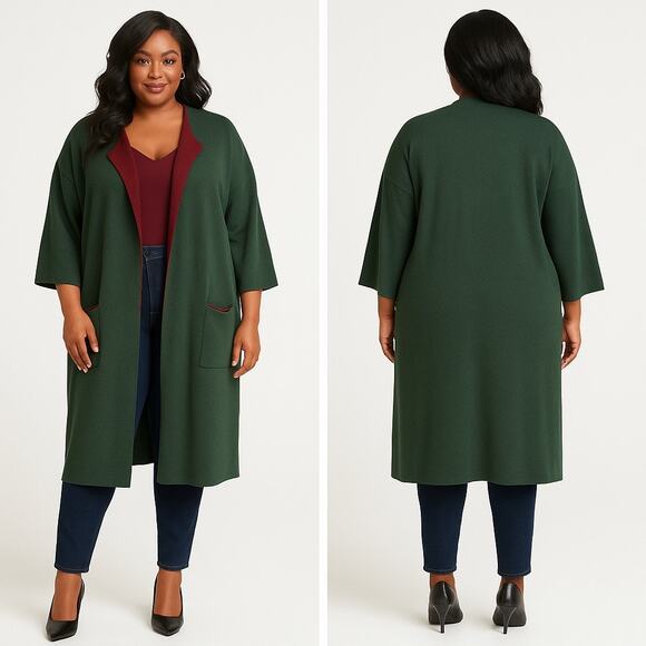 Gibson Latimer Size 3X Emerald Knit Duster - Picture 1 of 4